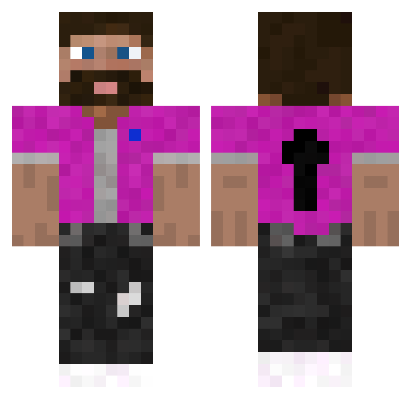 sevenomad Minecraft skin, front and back view