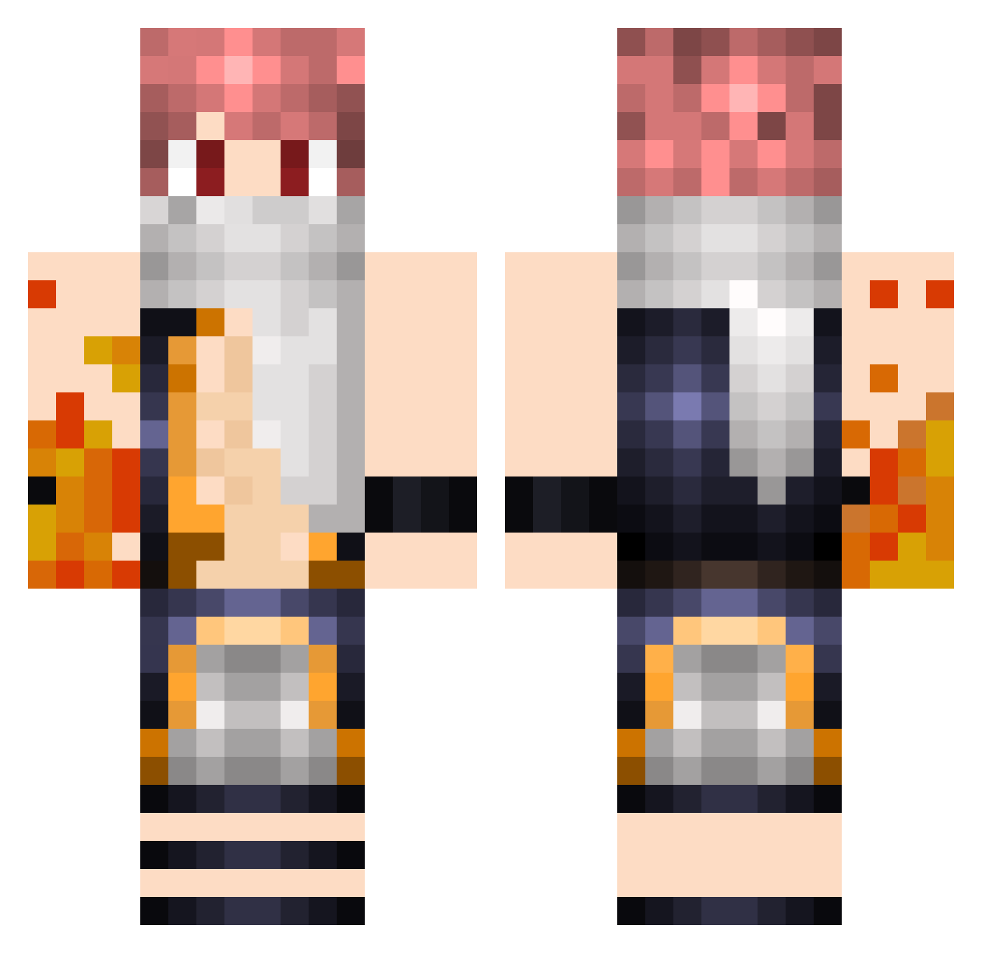 Jailors Minecraft skin, front and back view