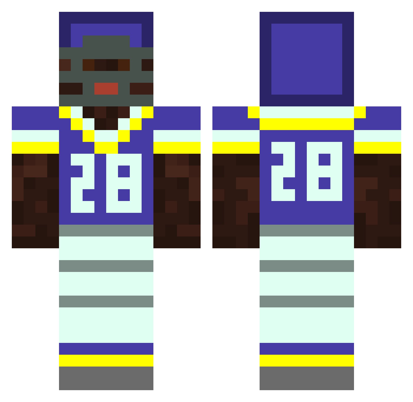 Hoven Minecraft skin, front and back view