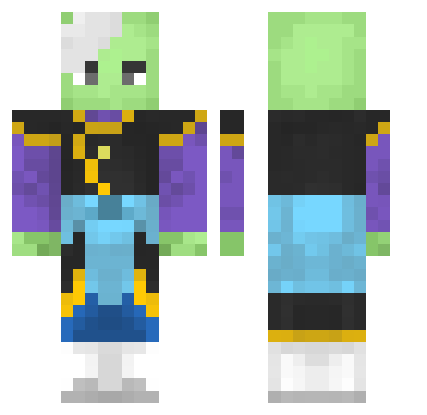 CykaBlyat_69 Minecraft skin, front and back view