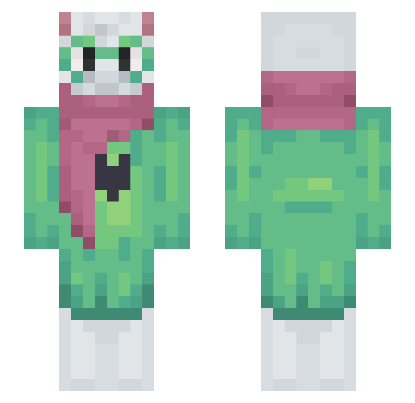 Ralxei Minecraft skin, front and back view