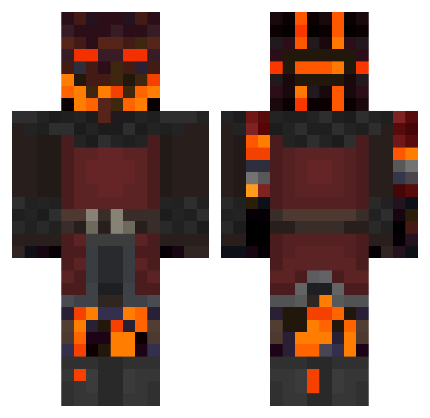 MAgmovich Minecraft skin, front and back view