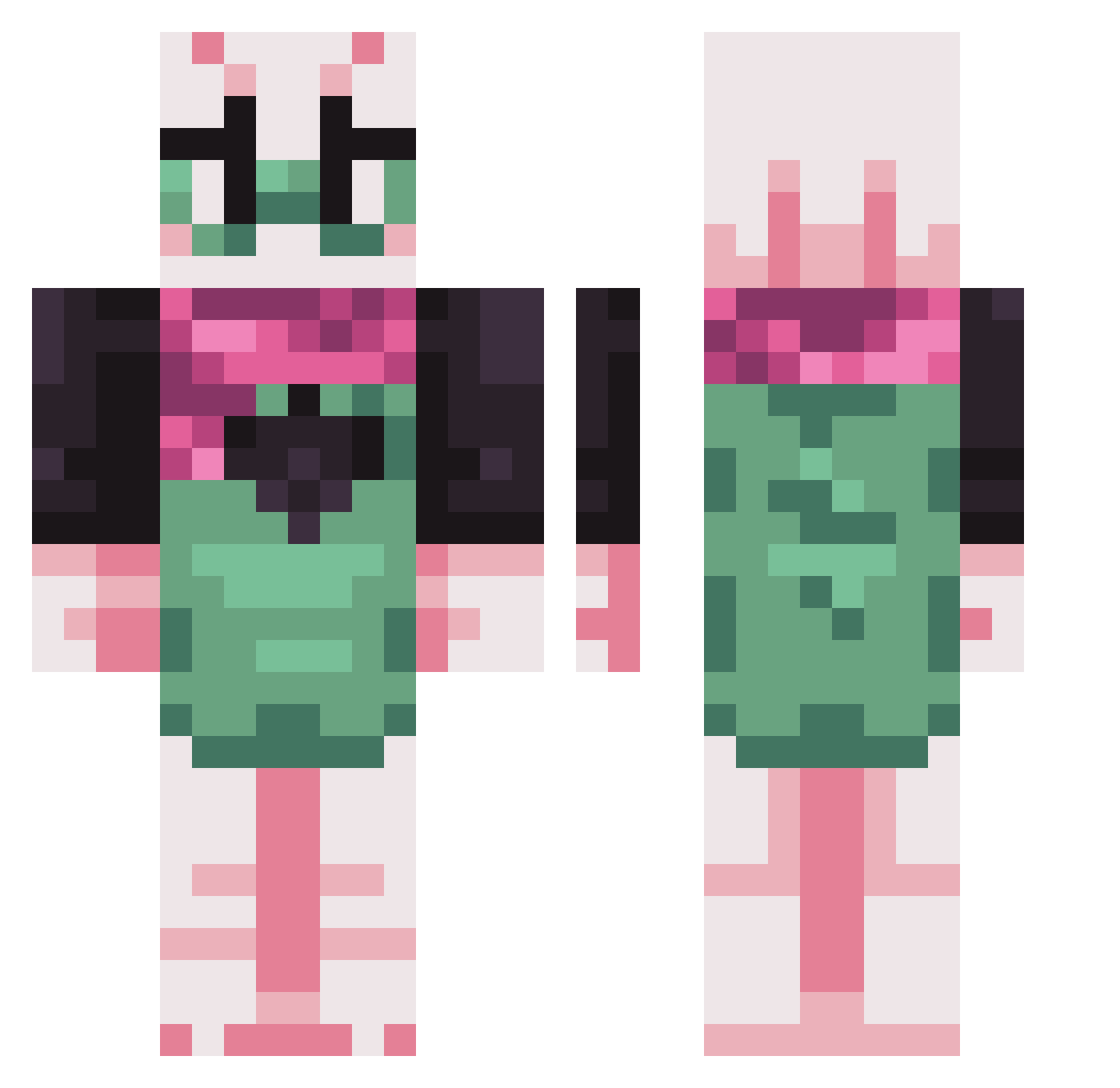 BilliamMcBill Minecraft skin, front and back view