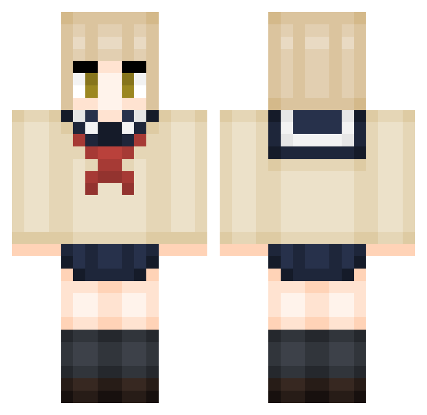 DiamondsDroptMe Minecraft skin, front and back view