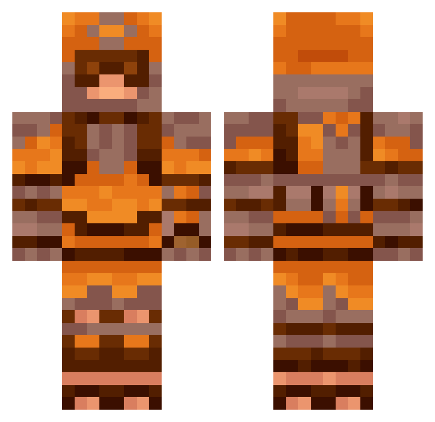 xvidavi Minecraft skin, front and back view