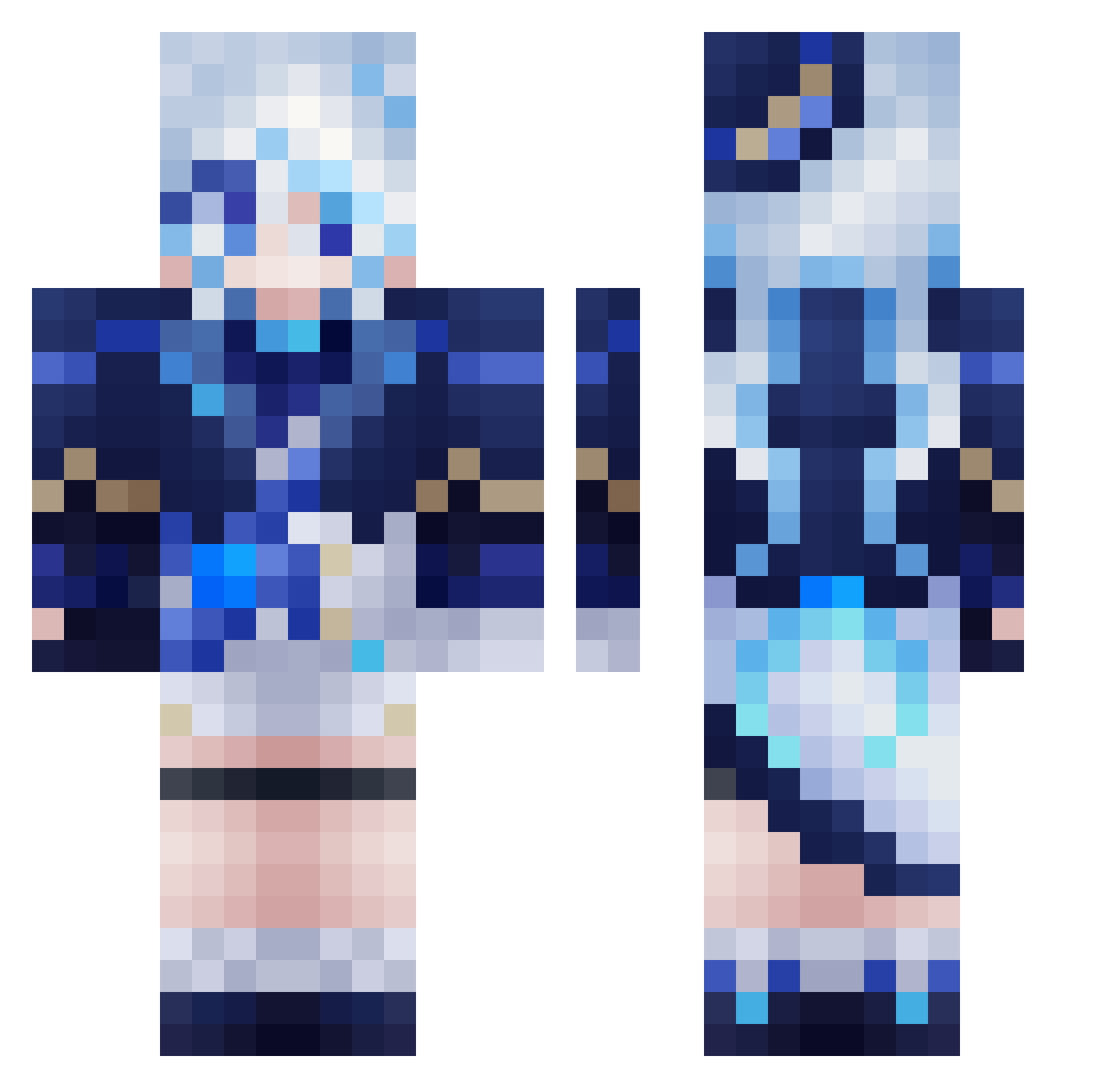 KannaKobayashi Minecraft skin, front and back view