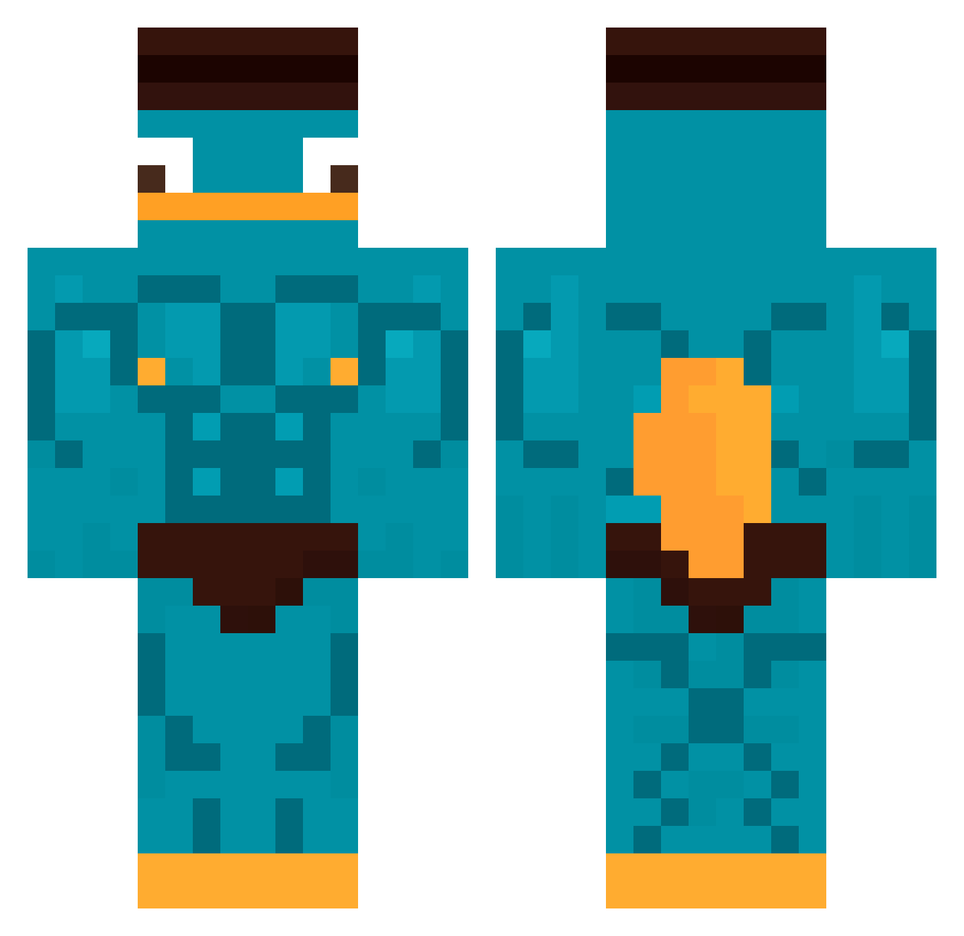 ProfessorPopelYT Minecraft skin, front and back view