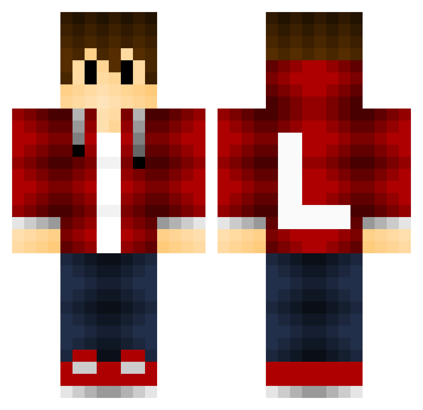 Spaceguide Minecraft skin, front and back view