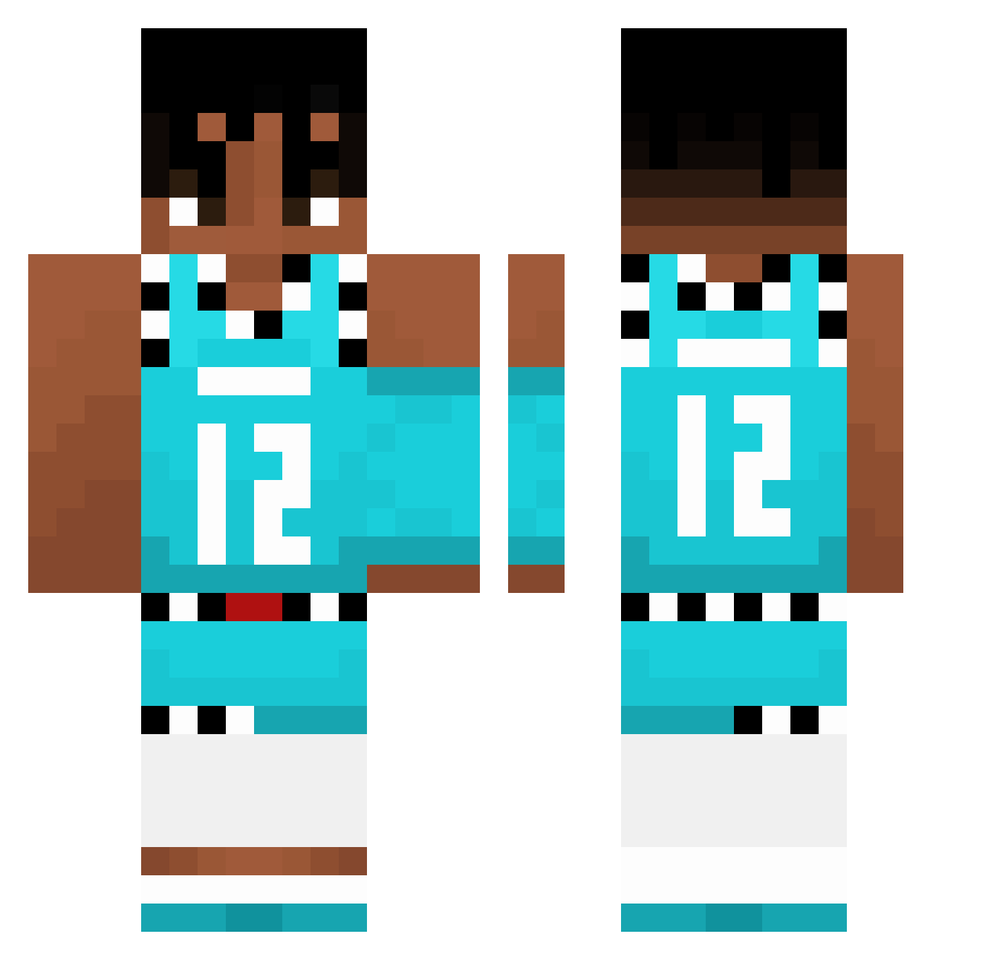 xLykinz Minecraft skin, front and back view