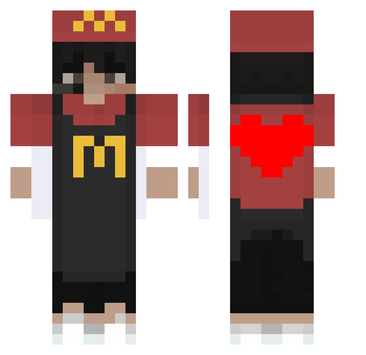 AZAR_CHZZK Minecraft skin, front and back view