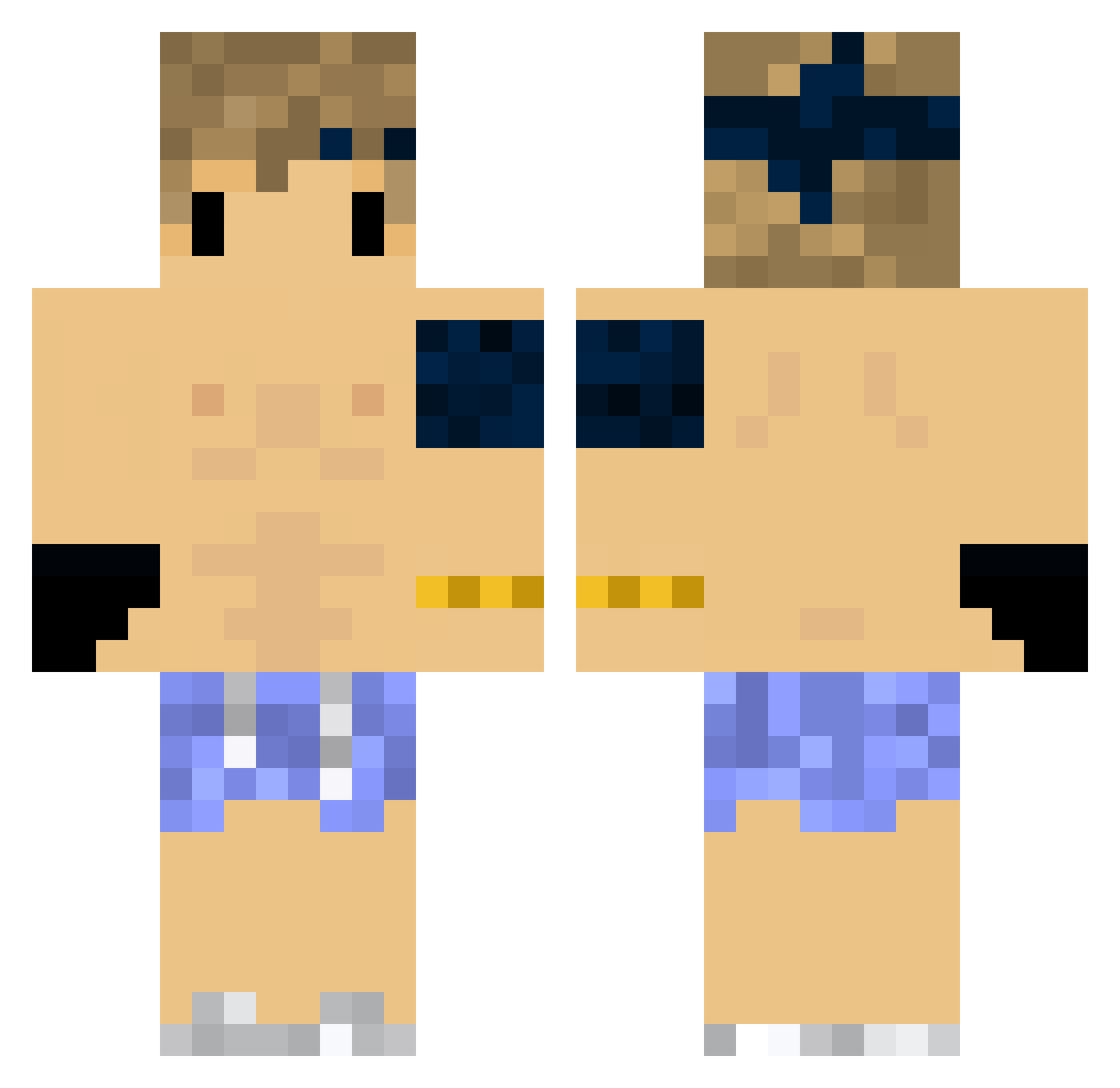 kallemart Minecraft skin, front and back view
