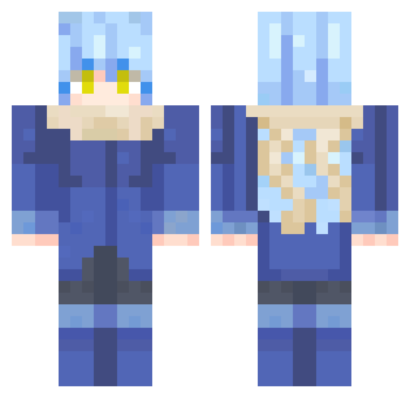 jujalou Minecraft skin, front and back view