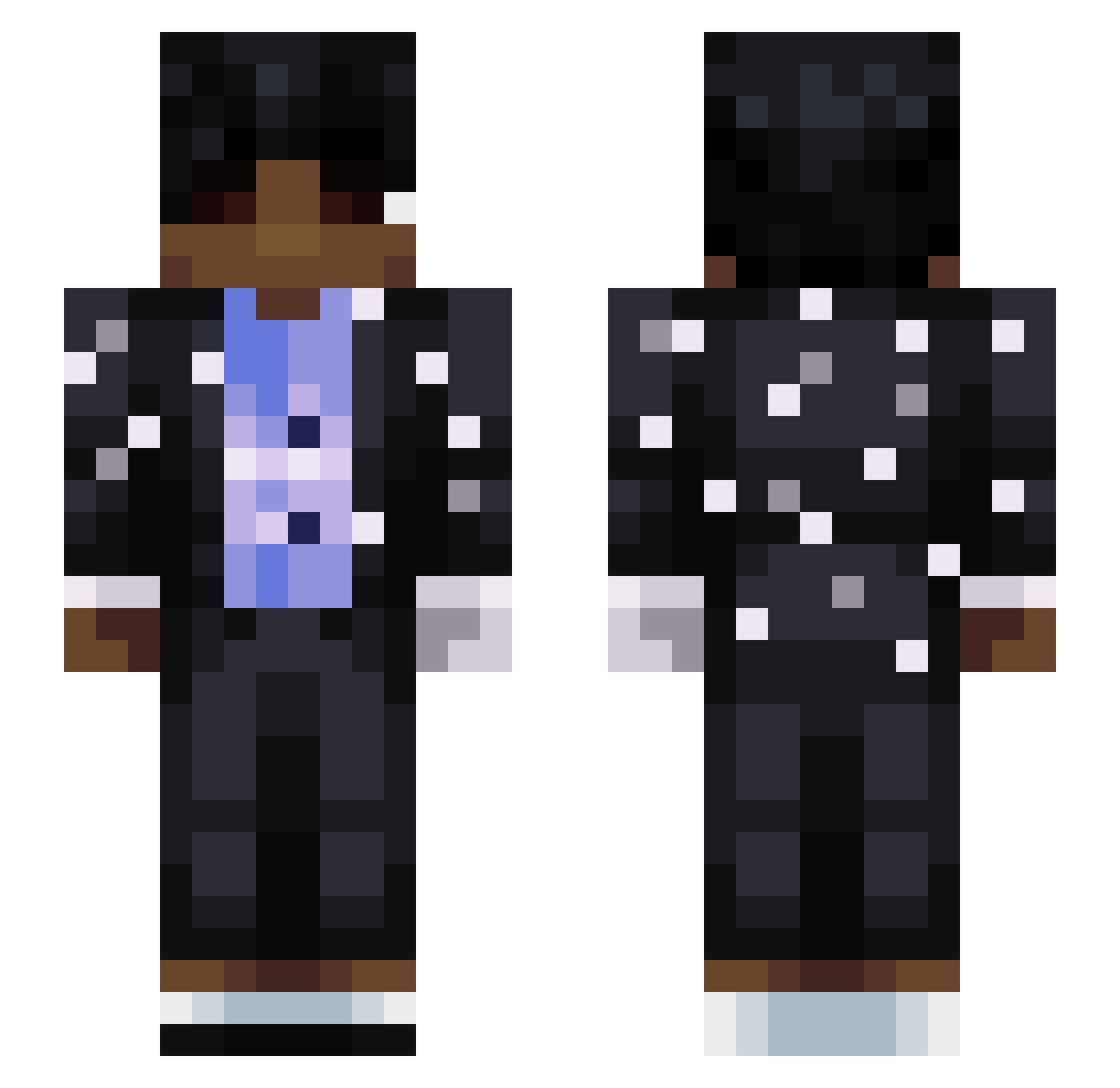 Orinico Minecraft skin, front and back view