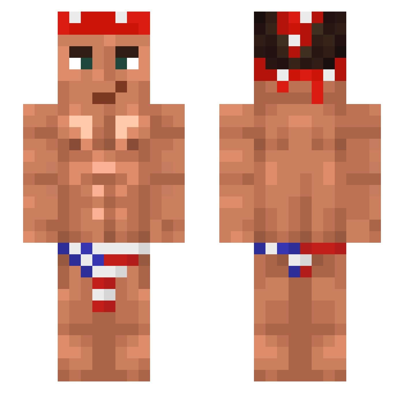 Bergison Minecraft skin, front and back view