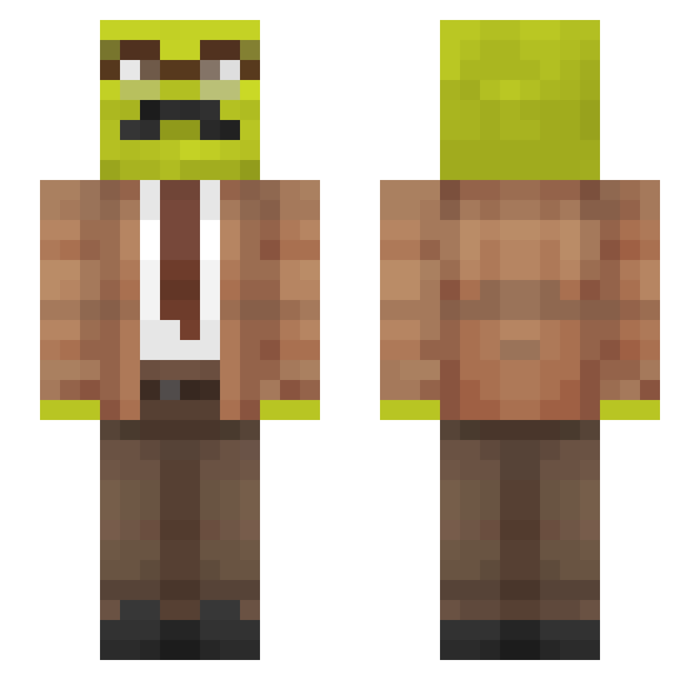 0415120130 Minecraft skin, front and back view