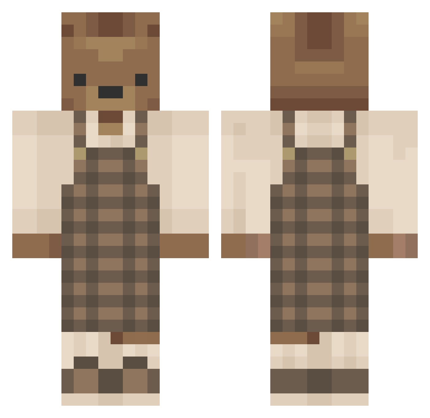 setCustomname Minecraft skin, front and back view