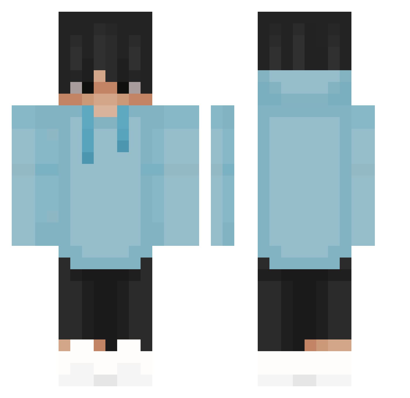 wed622 Minecraft skin, front and back view