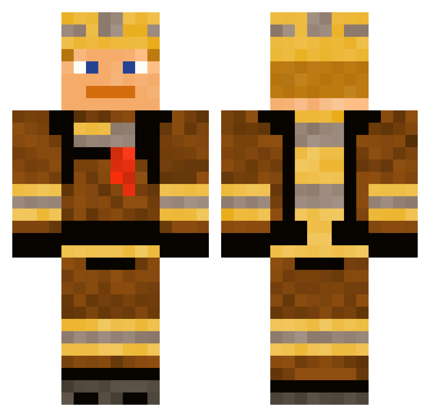 7bot Minecraft skin, front and back view