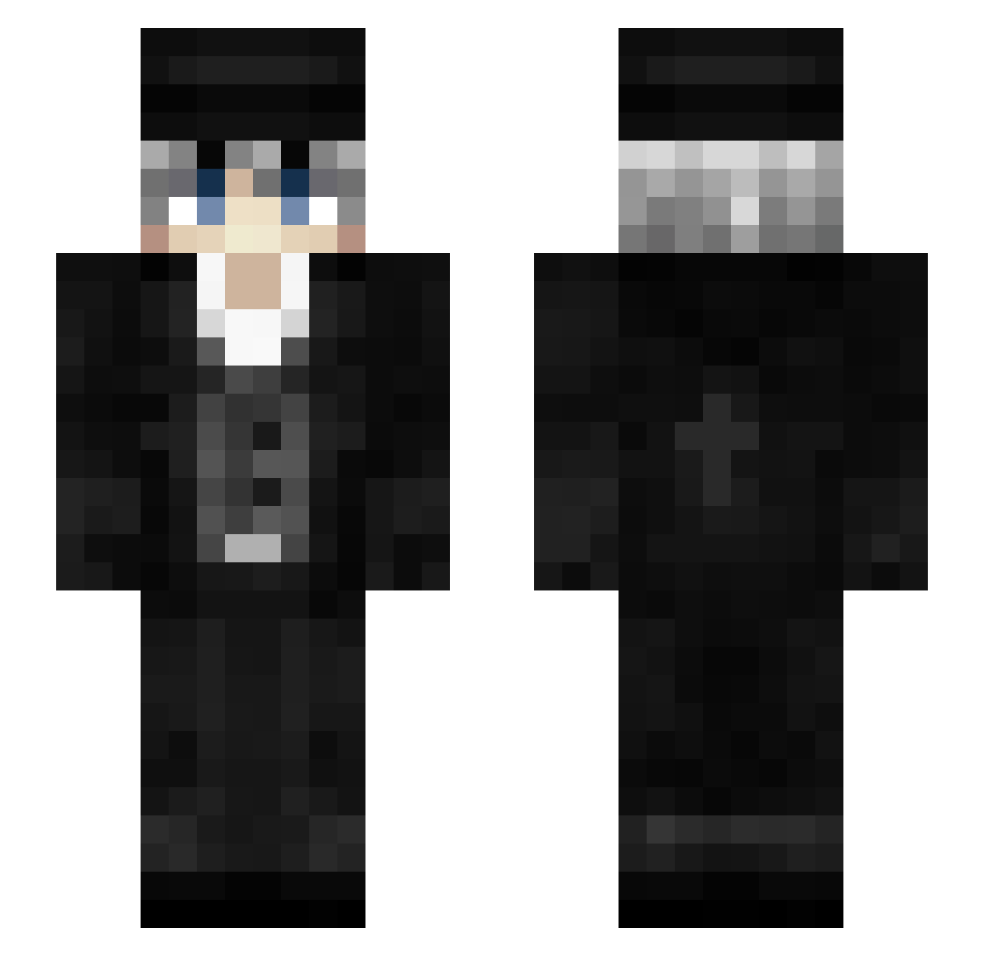 Agazed Minecraft skin, front and back view