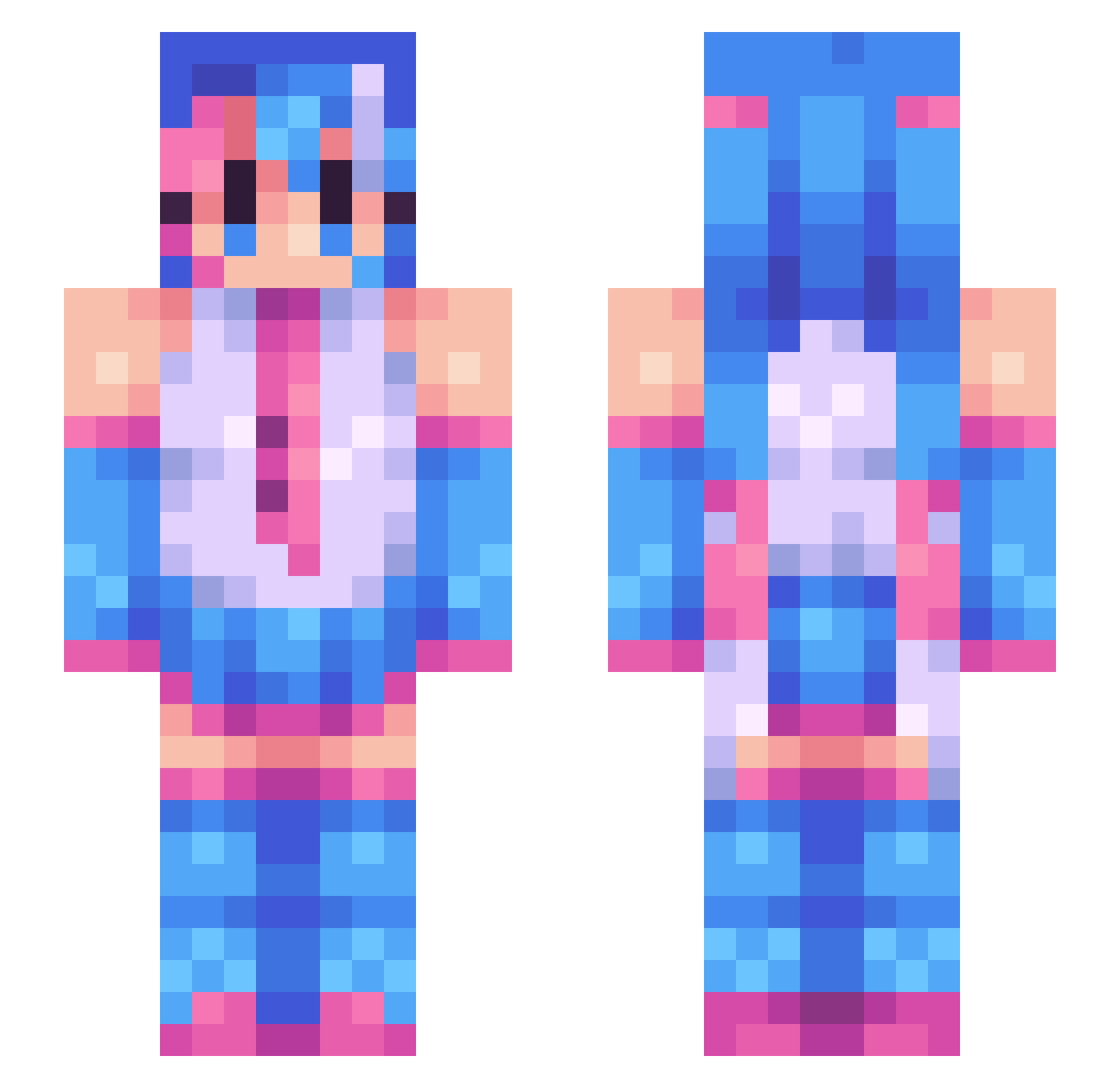 toadhearted Minecraft skin, front and back view