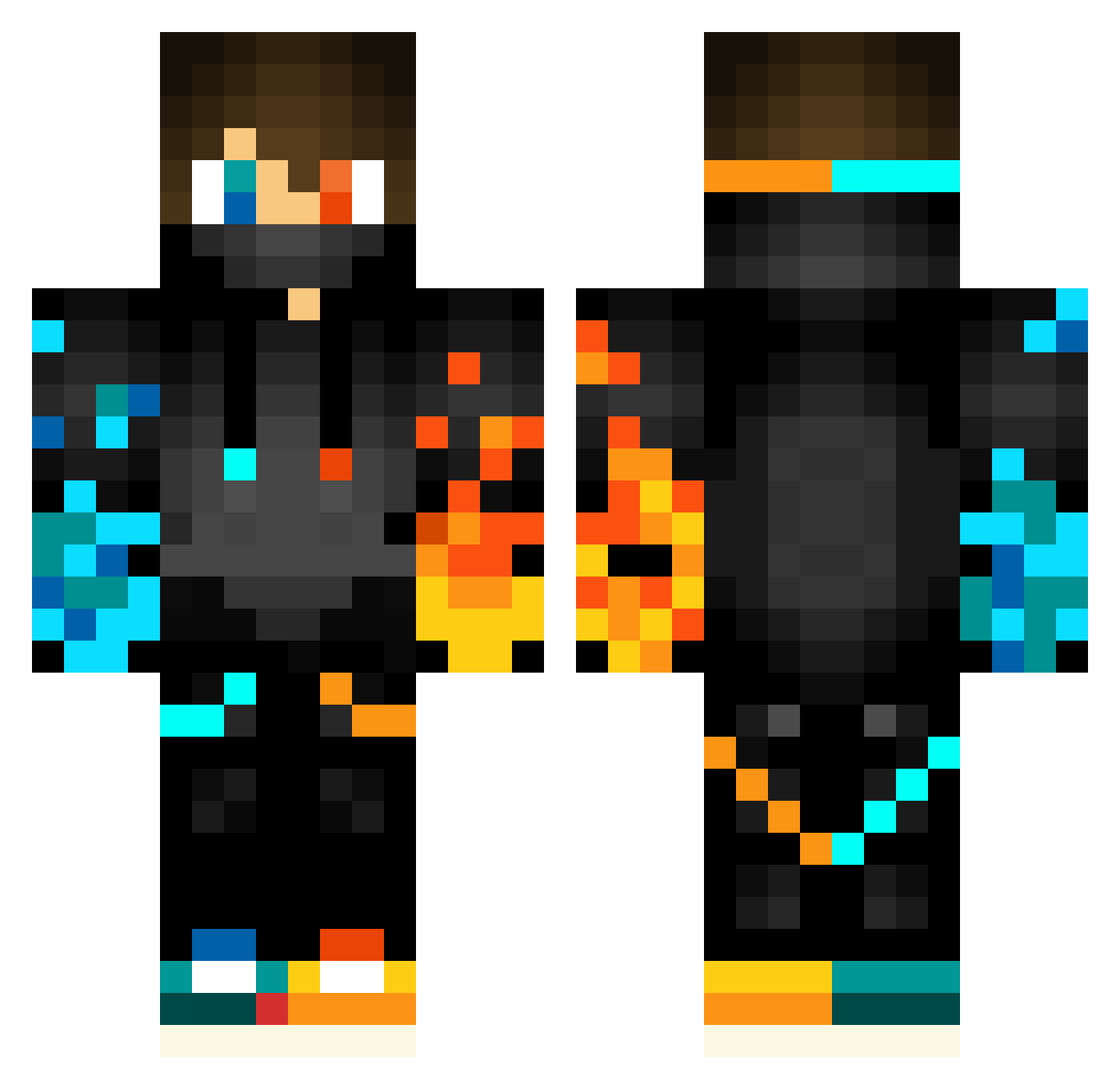 Khevansh_01 Minecraft skin, front and back view