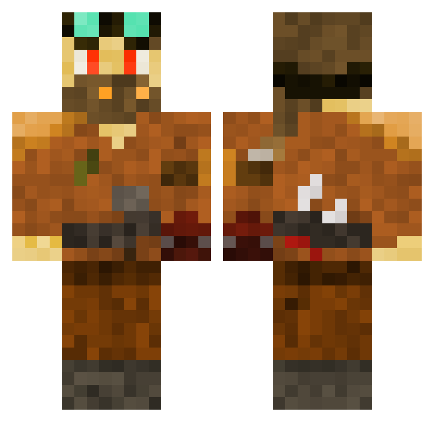 Wolfe472 Minecraft skin, front and back view