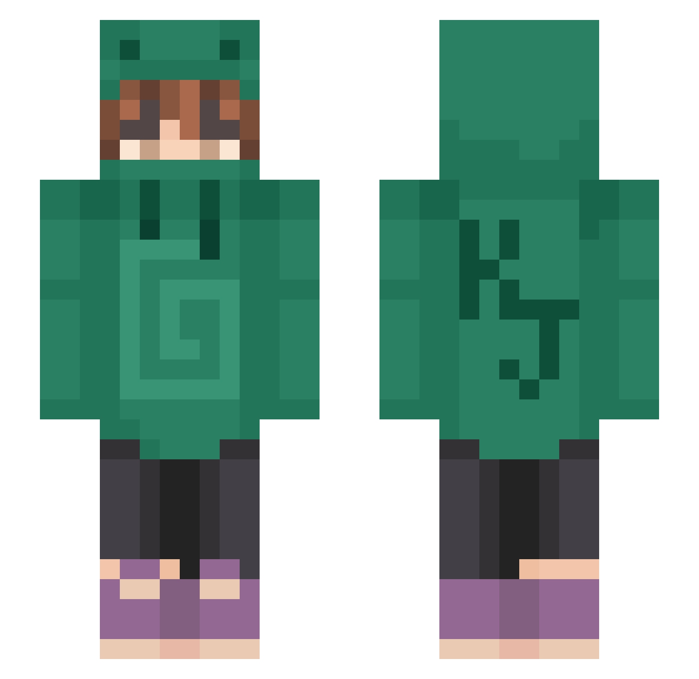 Serenity2311 Minecraft skin, front and back view