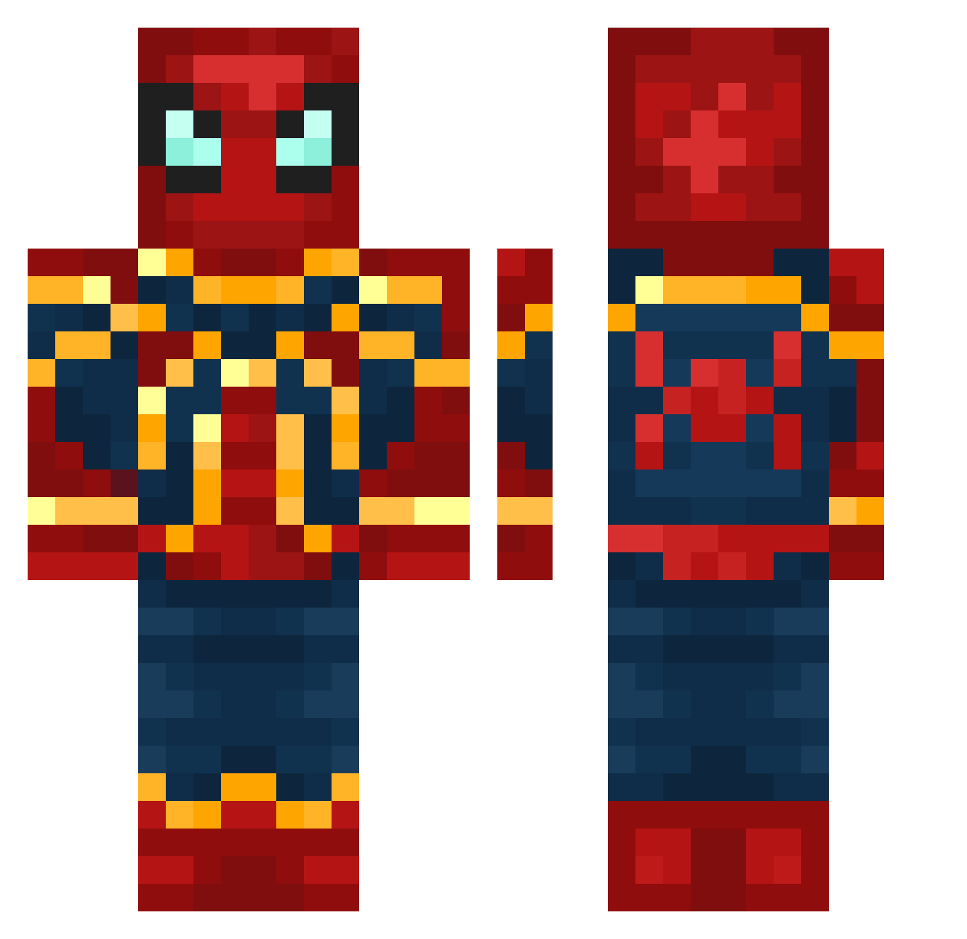 Hobbzyy Minecraft skin, front and back view