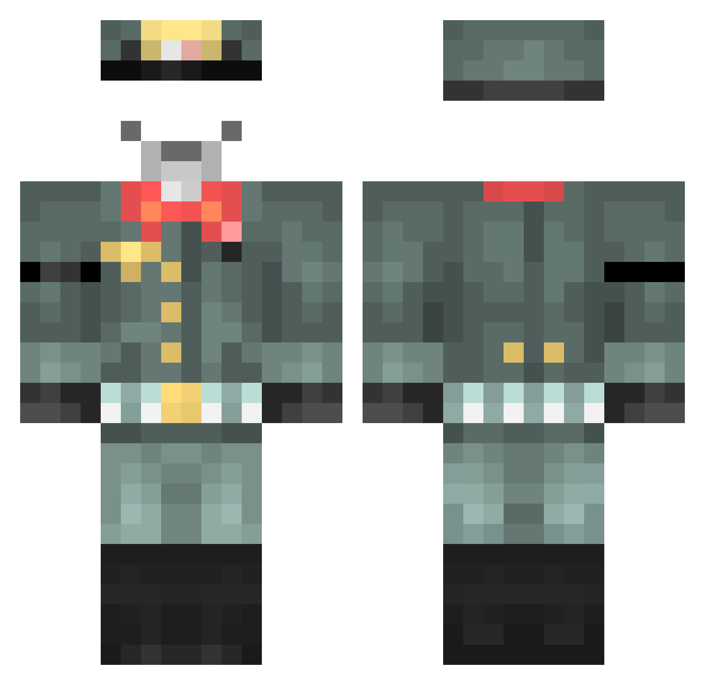 Yoshimuraaa Minecraft skin, front and back view