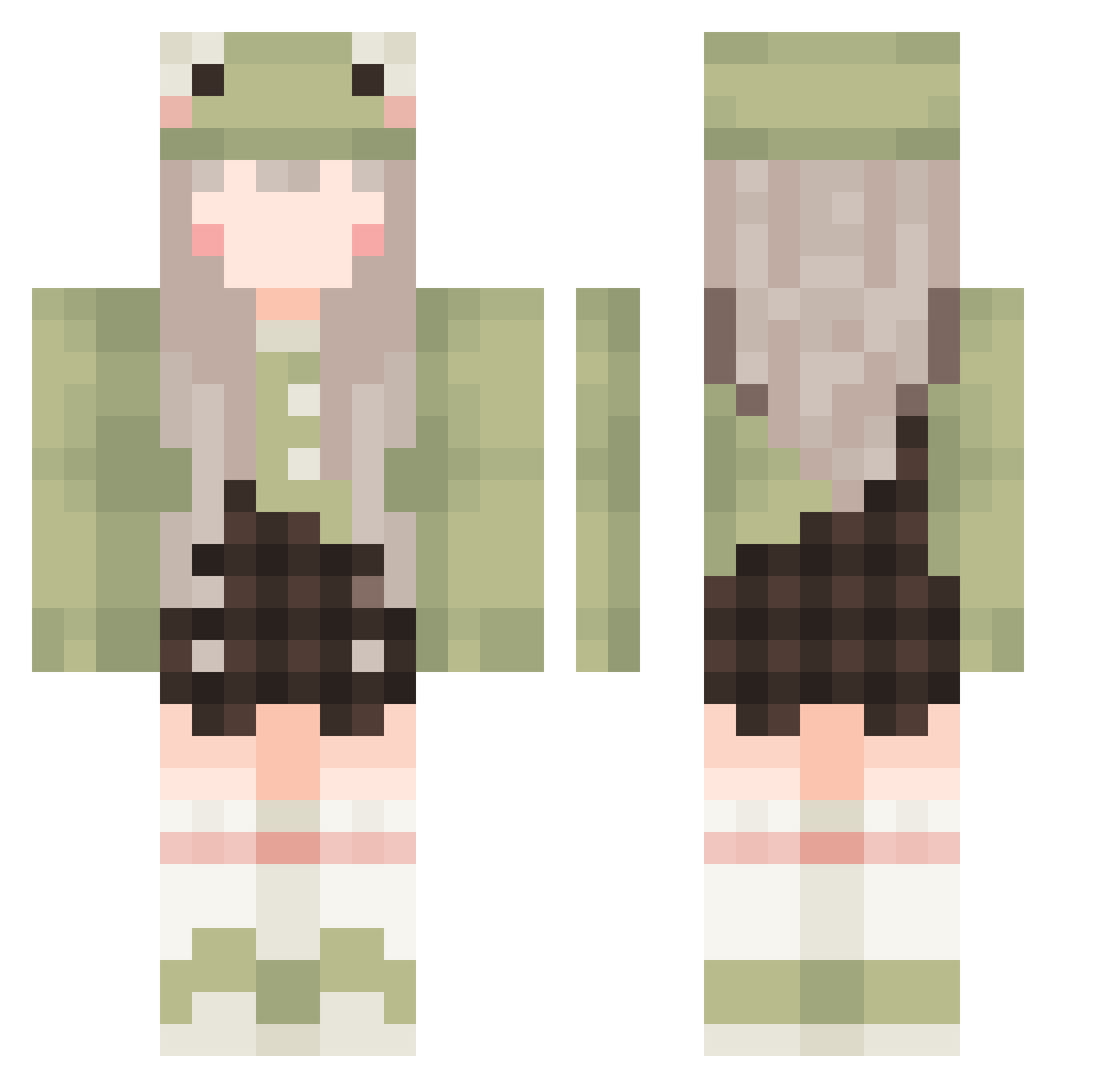 elezer Minecraft skin, front and back view