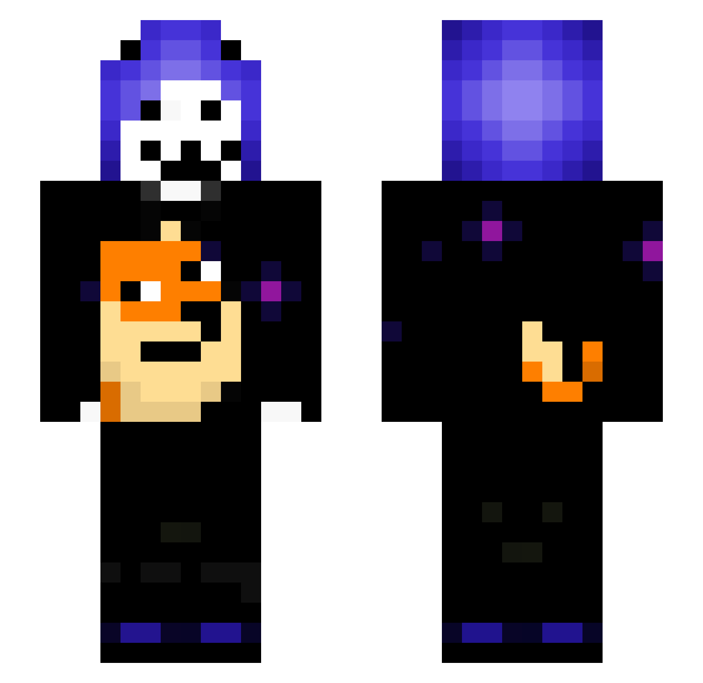 kleptoklutz Minecraft skin, front and back view