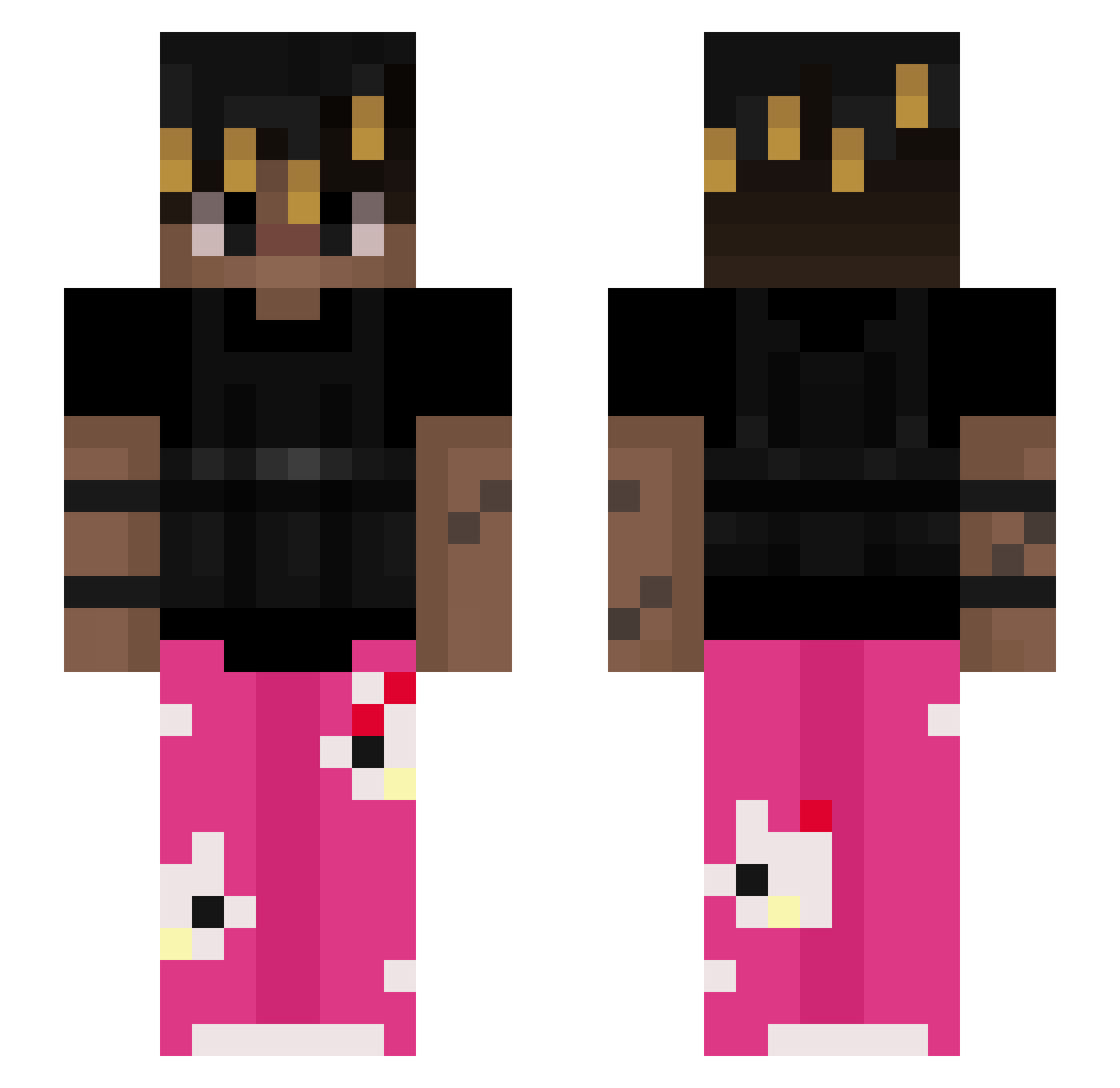 TOPPYG Minecraft skin, front and back view