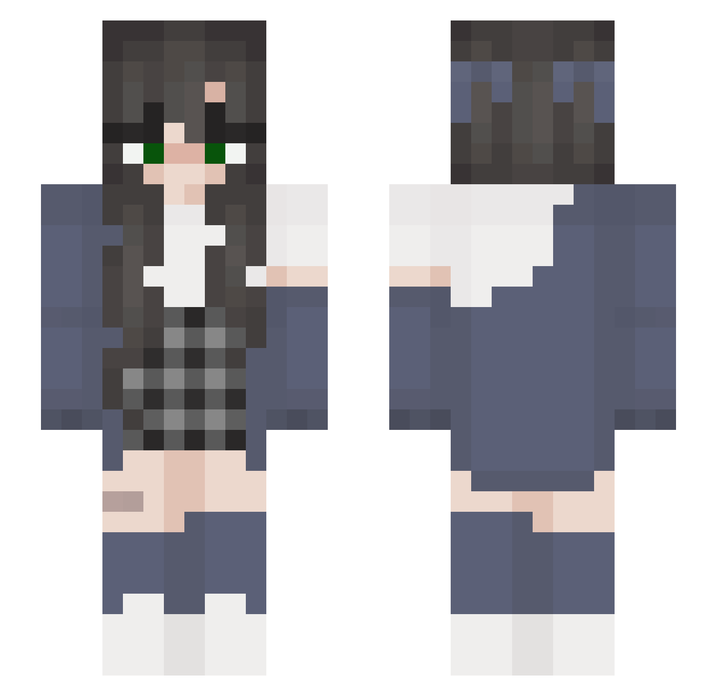 wolfygirl6969 Minecraft skin, front and back view