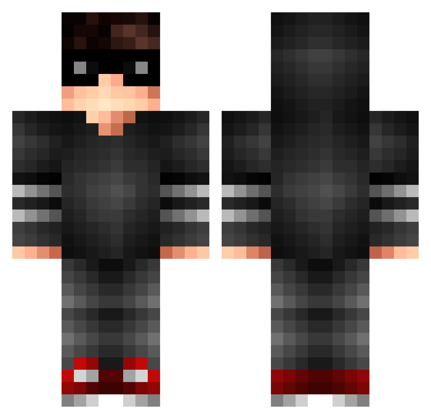 Kartoshkes Minecraft skin, front and back view