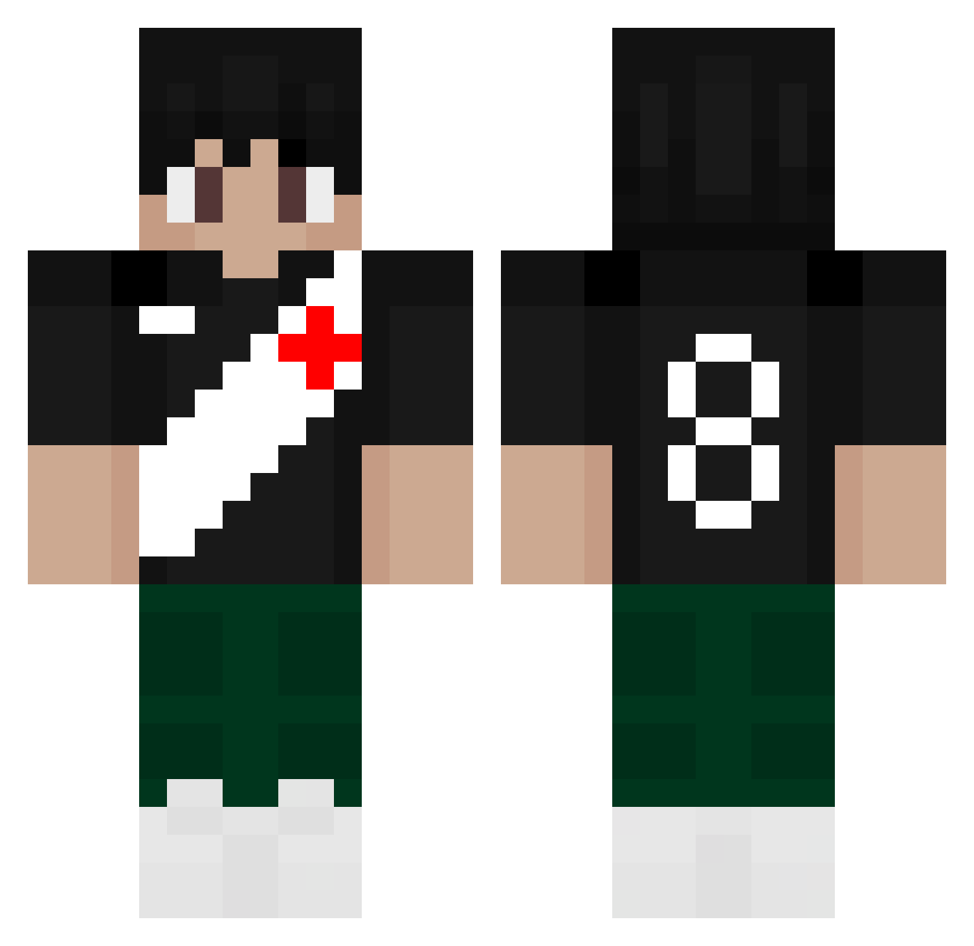beljrrr Minecraft skin, front and back view