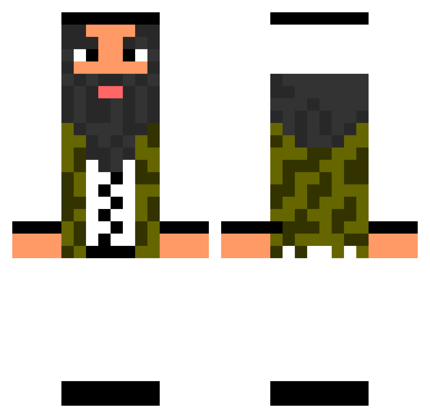 Gamerthief Minecraft skin, front and back view