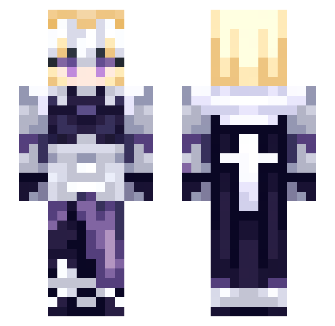 Sgrapefruit Minecraft skin, front and back view