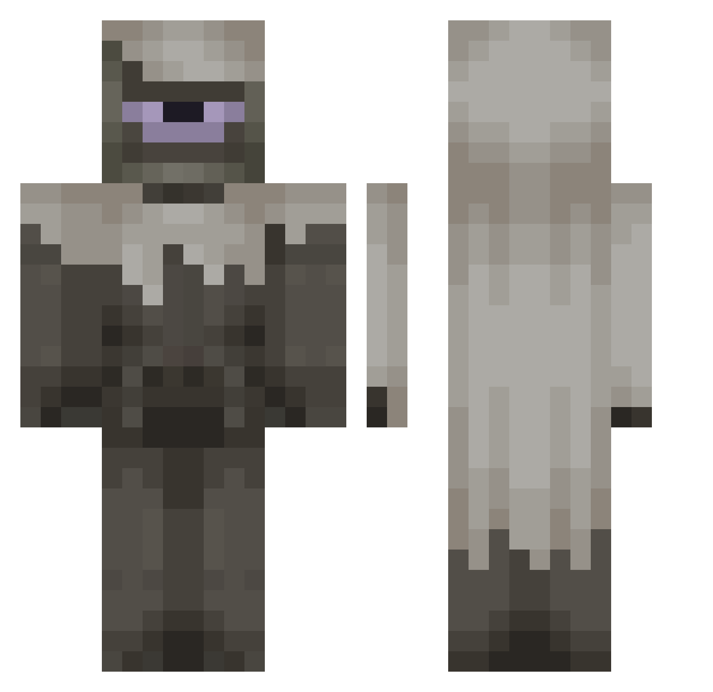 YodaWarren Minecraft skin, front and back view