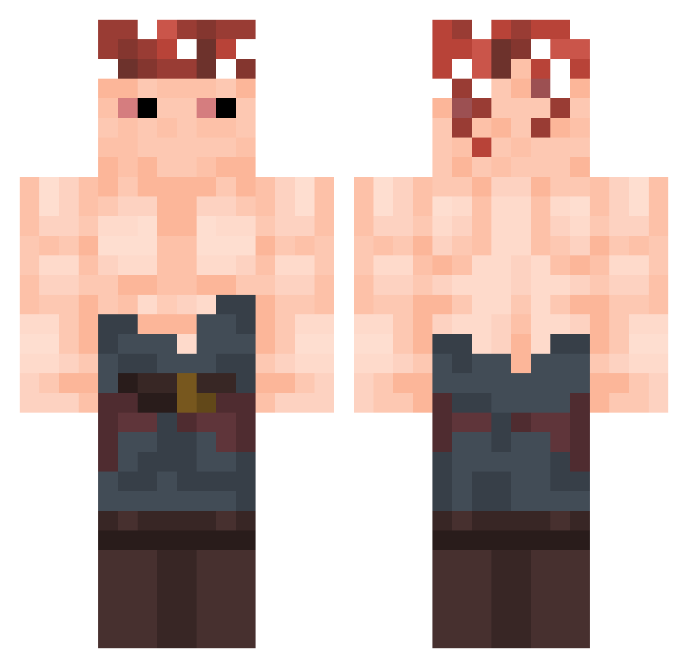 xedweb Minecraft skin, front and back view