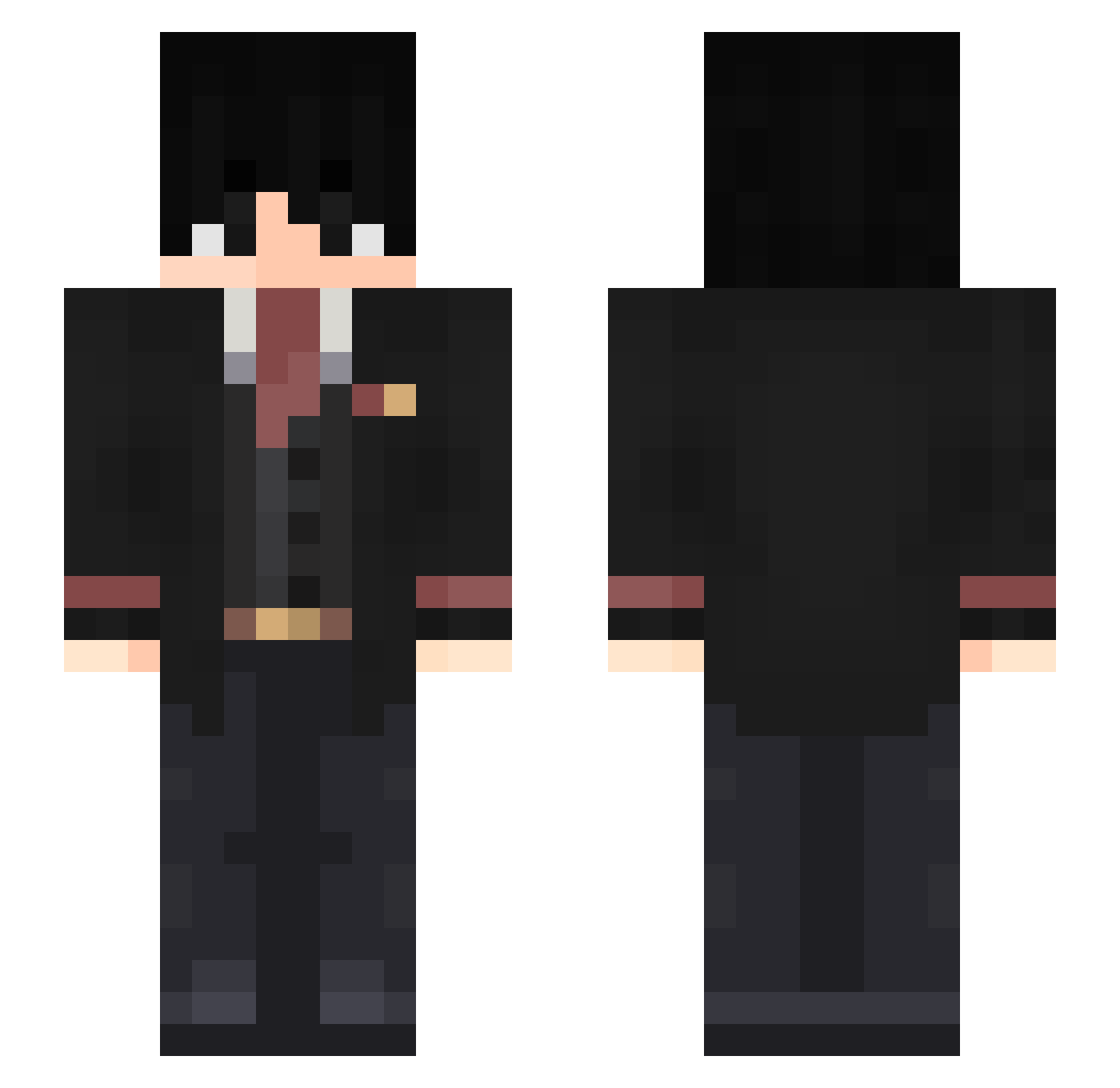 QuelloconunaB Minecraft skin, front and back view