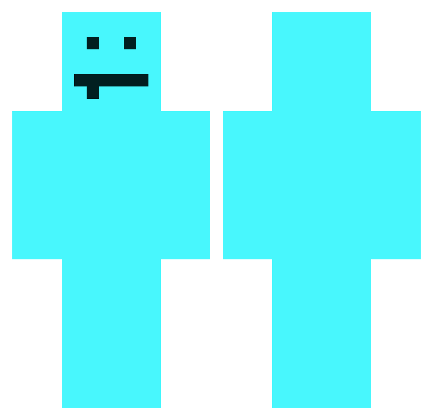 TheShroud Minecraft skin, front and back view