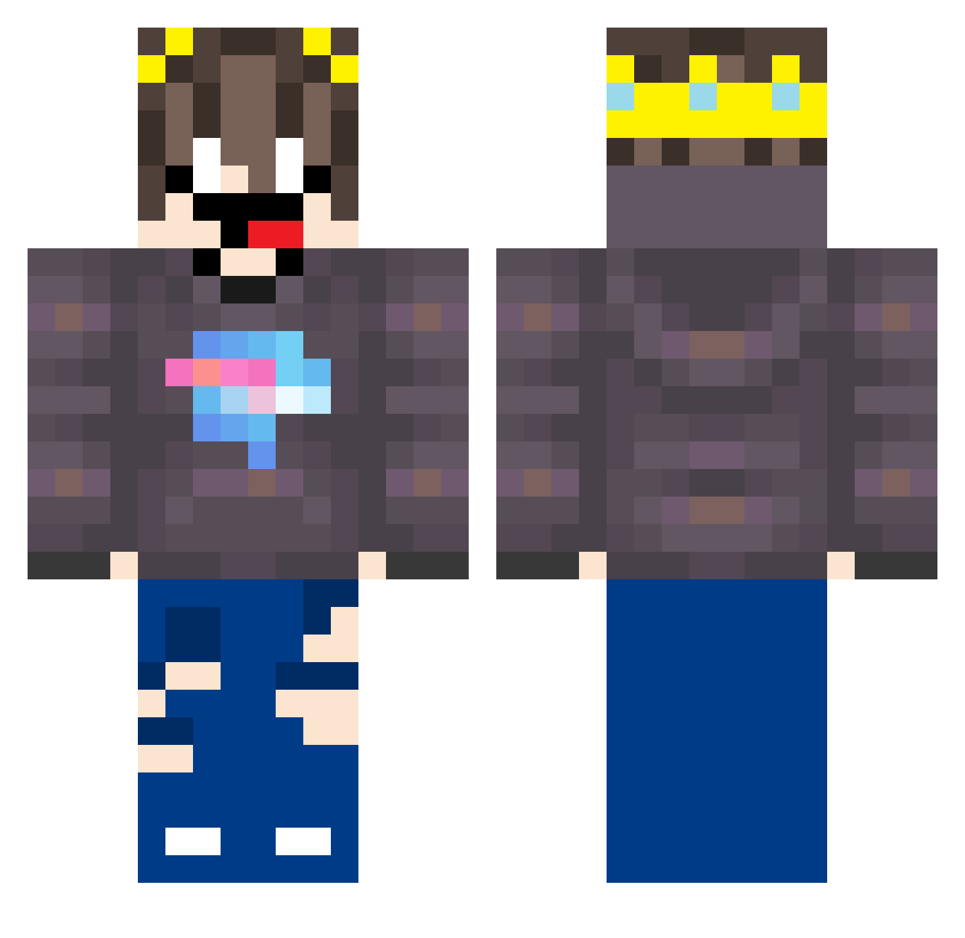 TheRy4nGuy Minecraft skin, front and back view
