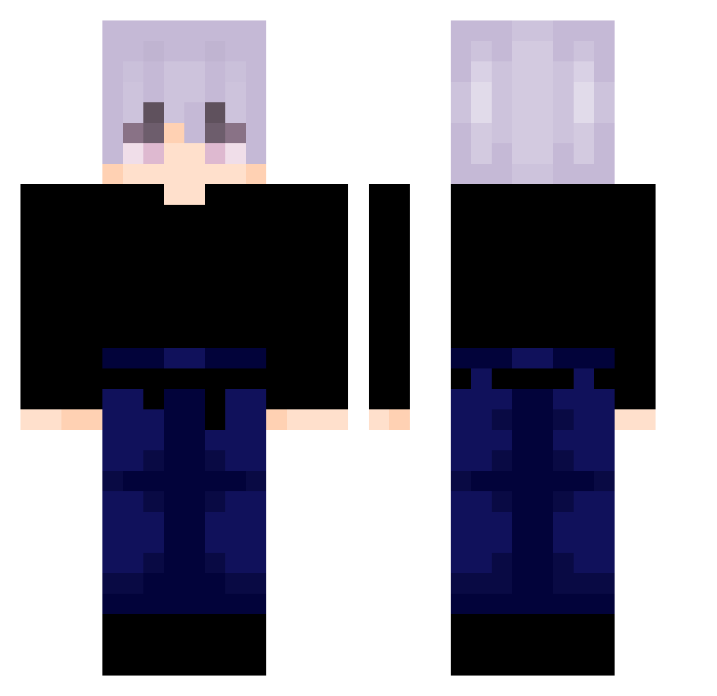 xyzayd Minecraft skin, front and back view