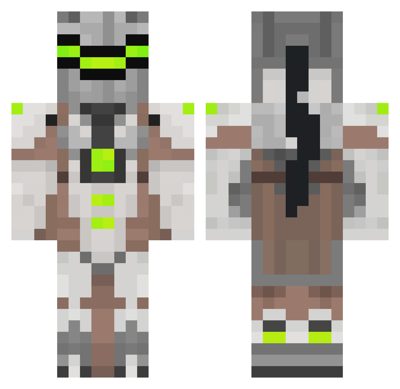 BaiBaitsu Minecraft skin, front and back view