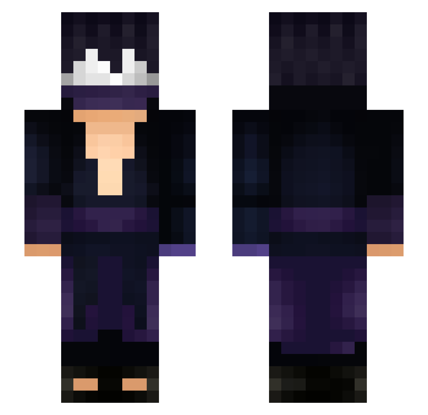 xqod Minecraft skin, front and back view