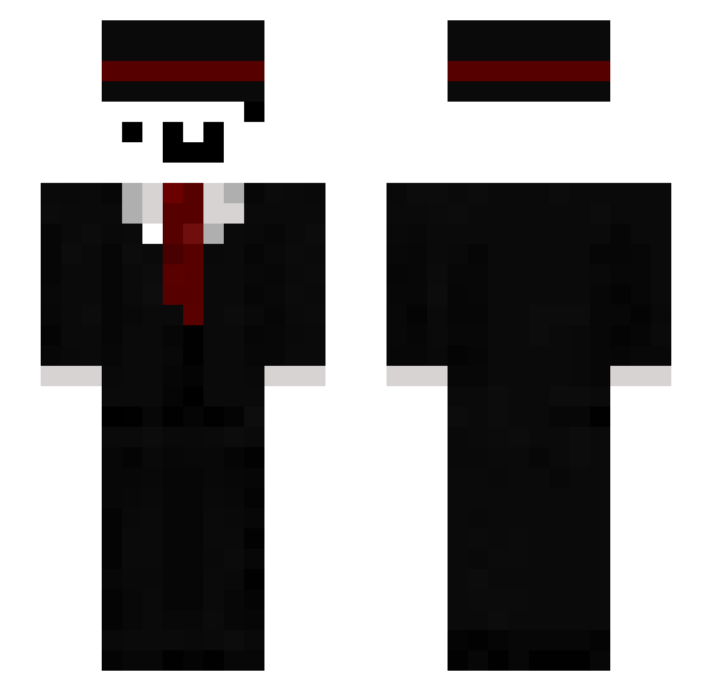 SimonGinger Minecraft skin, front and back view