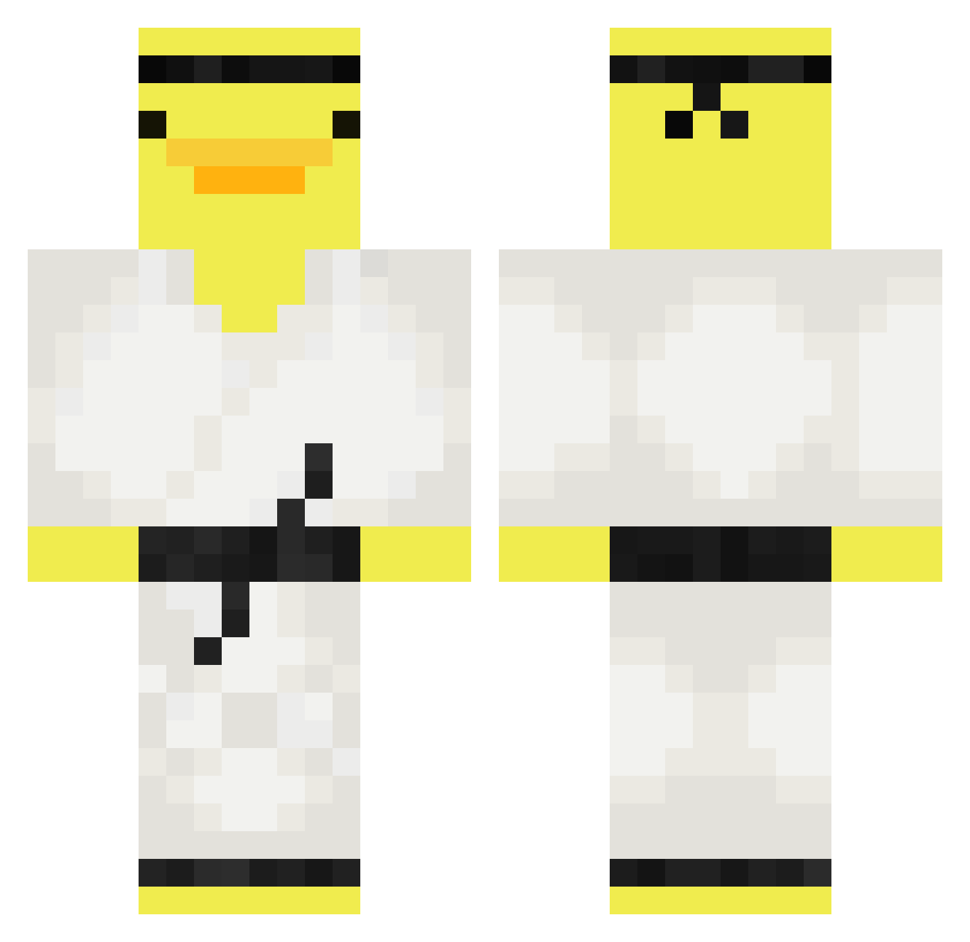 oAlleged Minecraft skin, front and back view
