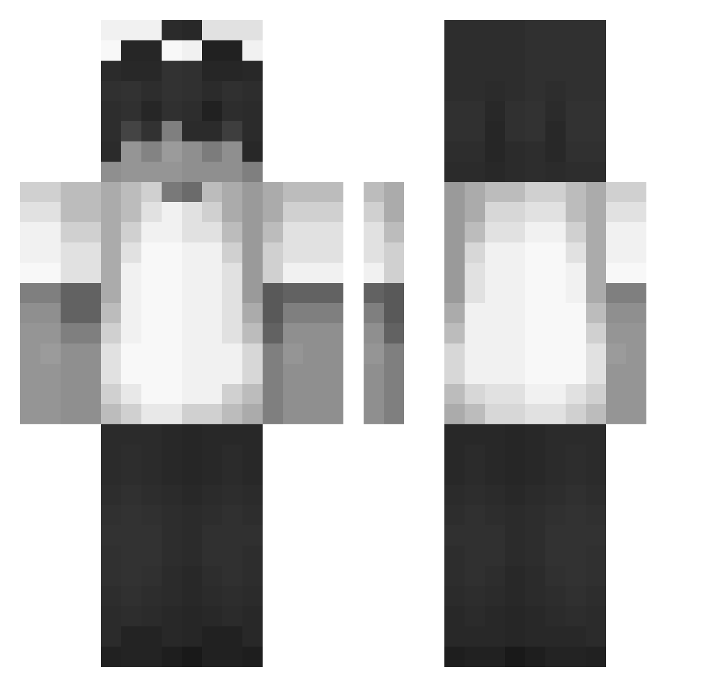 wp102 Minecraft skin, front and back view