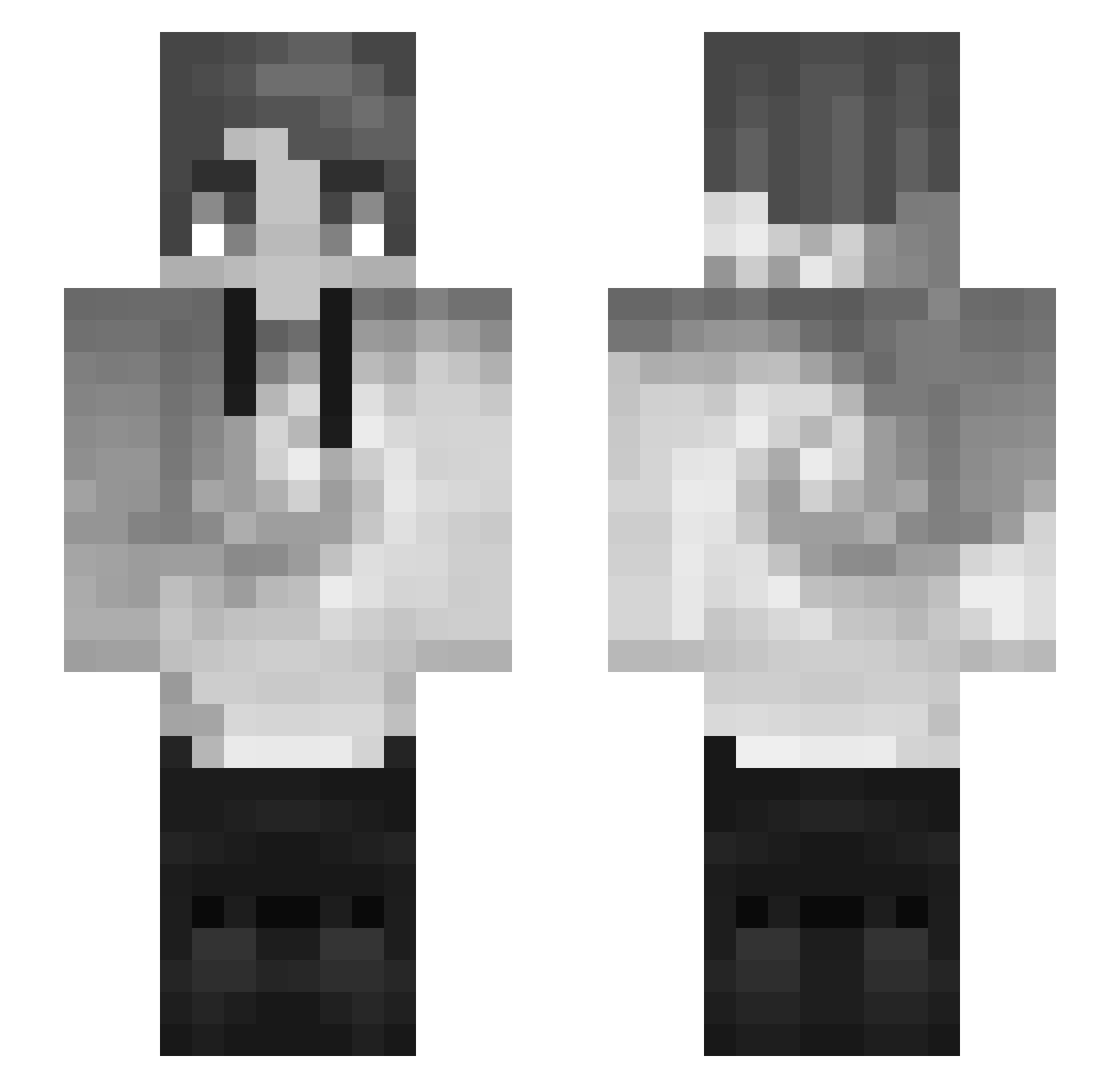 WellRanked Minecraft skin, front and back view