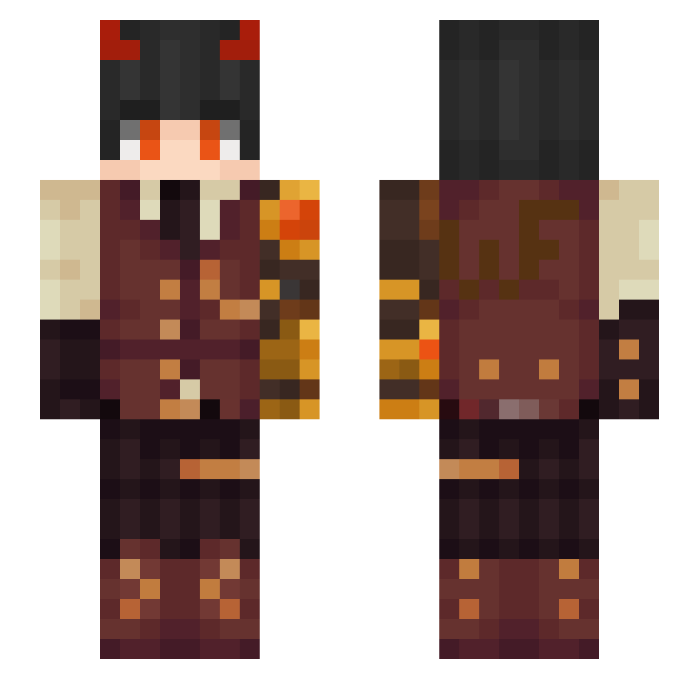 WegFleXXer Minecraft skin, front and back view